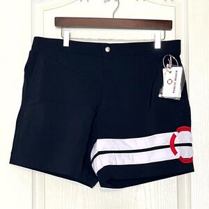 NWT Public Beach Men’s Classic Volley Swim Shorts Navy Blue XL Retro Colorblock